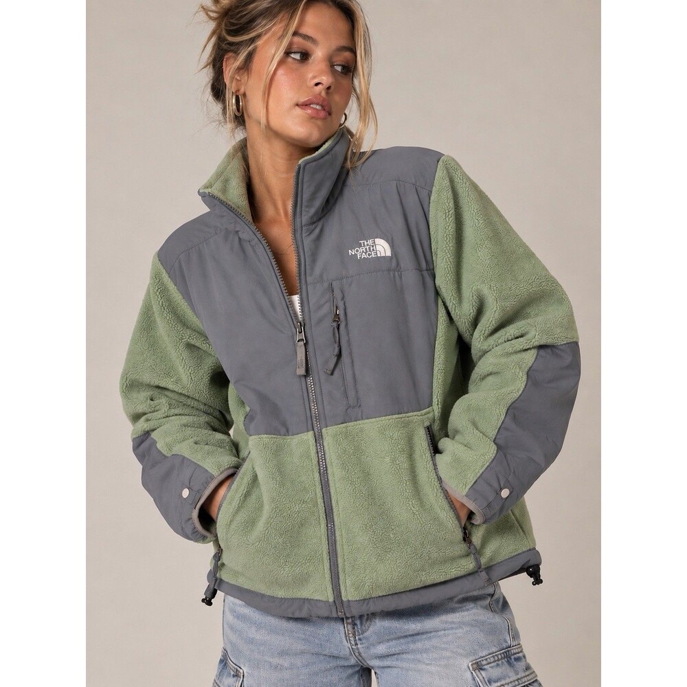 The North Face Women’s S Denali Fleece Jacket Sage Green Gray Full Zip